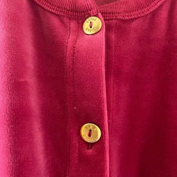 VINTAGE SONIA RYKIEL PARIS FRANCE WOMENs LIGHTWEIGHT VELOUR COVER UP JACKET COAT - Picture 4 of 6